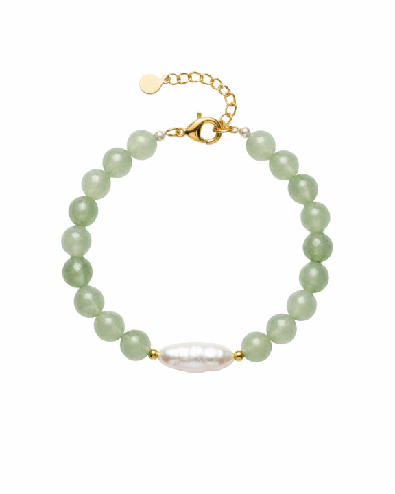 Aura Pearl Aventurine Armband Guld i gruppen Armband / Guldarmband hos SCANDINAVIAN JEWELRY DESIGN (05921G)