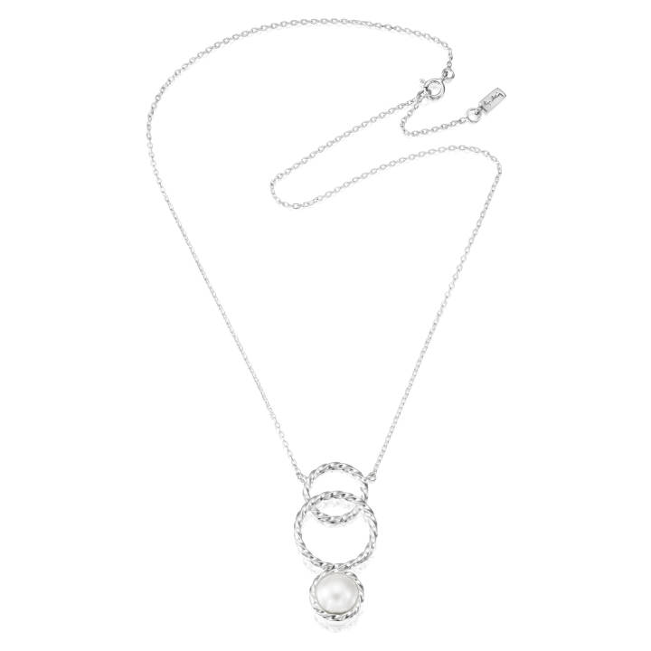 Efva Attling Twisted Orbit – Pearl Halsband Silver