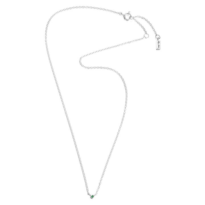 Micro Blink – Green Emerald Halsband Silver 40-45 cm