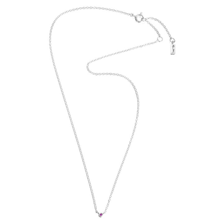 Micro Blink - Pink Sapphire Halsband Silver 40-45 cm i gruppen Halsband / Silverhalsband hos SCANDINAVIAN JEWELRY DESIGN (10-100-01898-4045)