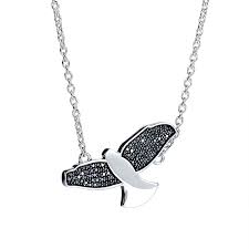 Black Bird Halsband 42-45 cm Silver i gruppen Halsband / Silverhalsband hos SCANDINAVIAN JEWELRY DESIGN (10-100-02068-4245)