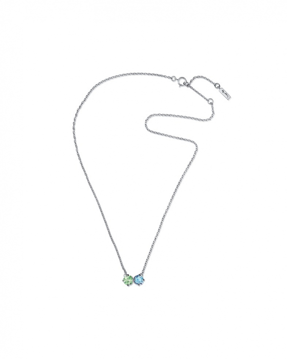The Sea & I Halsband Silver Gr. Sapphire/Topaz 40-45 cm i gruppen Halsband / Silverhalsband hos SCANDINAVIAN JEWELRY DESIGN (10-100-02093-4045)