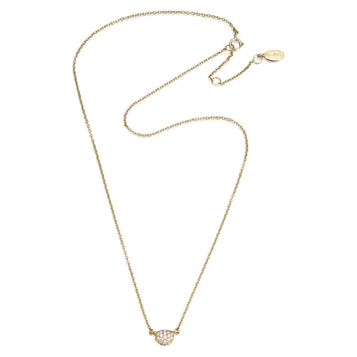 Love Bead - Diamonds Halsband Guld 38-42 cm i gruppen Halsband / Guldhalsband hos SCANDINAVIAN JEWELRY DESIGN (10-101-00453-3842)