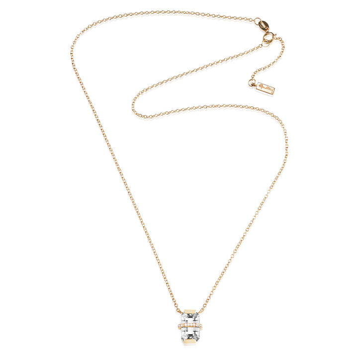Little Bend Over - Crystal Quar Halsband Guld 42-45 cm i gruppen Halsband / Diamanthalsband hos SCANDINAVIAN JEWELRY DESIGN (10-101-01957-4245)