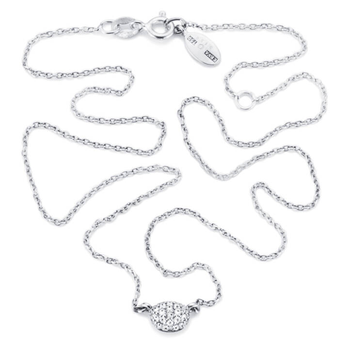 Love Bead - Diamonds Halsband Vitguld 38-42 cm i gruppen Halsband / Vitguldshalsband hos SCANDINAVIAN JEWELRY DESIGN (10-102-00453-3842)