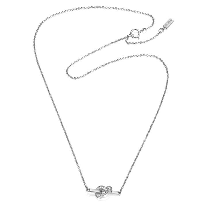 Love Knot & Stars Halsband Vitguld 42-45 cm i gruppen Halsband / Diamanthalsband hos SCANDINAVIAN JEWELRY DESIGN (10-102-01303-4245)
