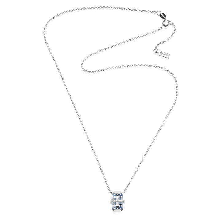 Little Bend Over - Aquamarine Halsband Vitguld 42-45 cm i gruppen Halsband / Diamanthalsband hos SCANDINAVIAN JEWELRY DESIGN (10-102-01959-4245)