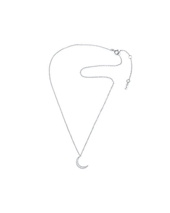Pencez Moon & Stars Halsband Vitguld 40-45 cm i gruppen Halsband / Diamanthalsband hos SCANDINAVIAN JEWELRY DESIGN (10-102-02100-4045)