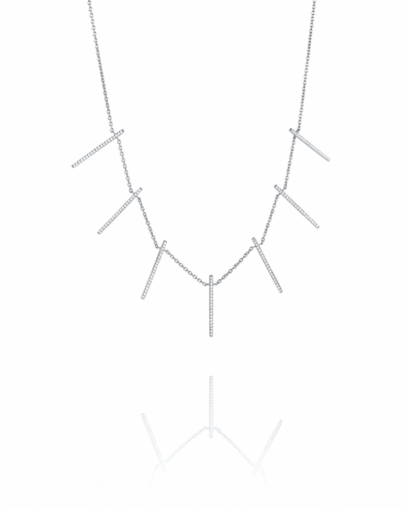Starline & Stars Collier/Halsband Vitguld 40-45 cm i gruppen Halsband / Diamanthalsband hos SCANDINAVIAN JEWELRY DESIGN (10-102-02102-4045)