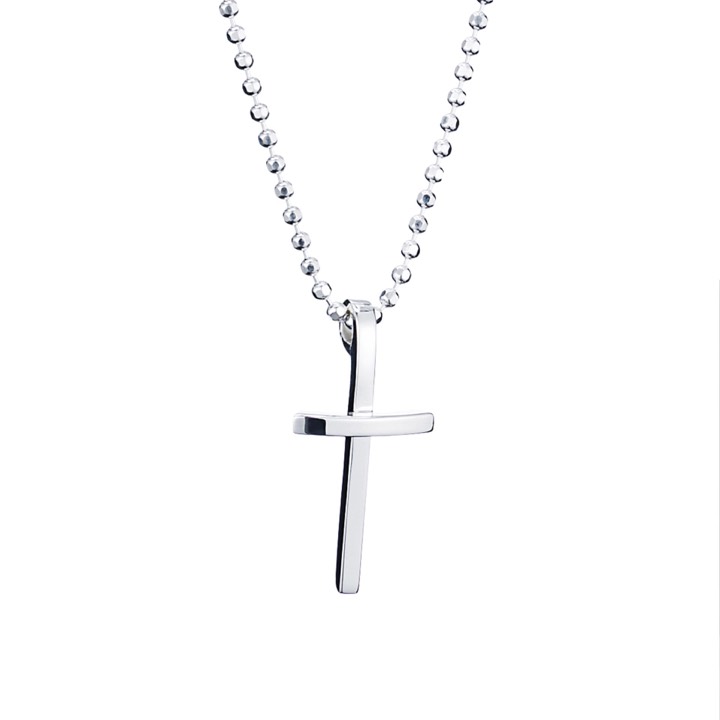 Little Thin Cross Hängsmycke Silver 45 cm