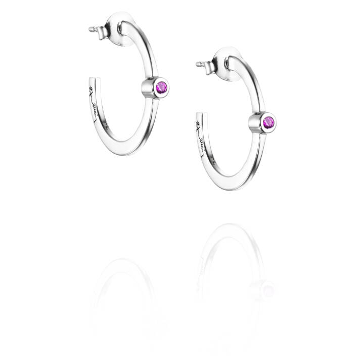 Micro Blink Hoops - Pink Sapphire Örhänge Silver i gruppen Örhängen / Silverörhängen hos SCANDINAVIAN JEWELRY DESIGN (12-100-01896-0000)