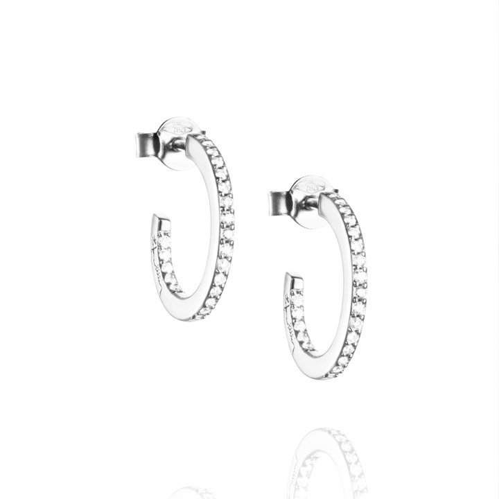 Star Hoops Örhänge Silver i gruppen Örhängen / Silverörhängen hos SCANDINAVIAN JEWELRY DESIGN (12-100-01905-0000)