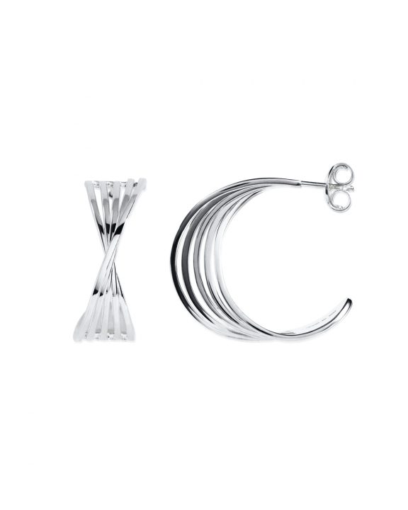 Bridges Hoops Silver i gruppen Örhängen / Silverörhängen hos SCANDINAVIAN JEWELRY DESIGN (12-100-02142-0000)