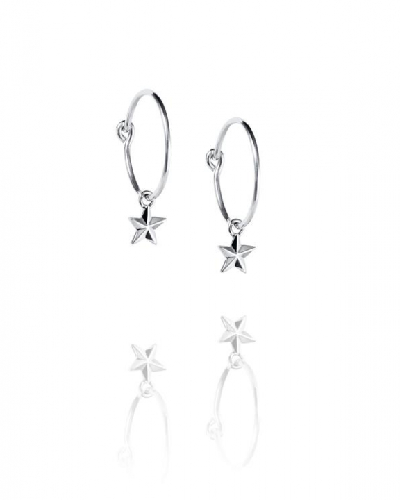 Micro catch a falling star hoops Örhänge Silver