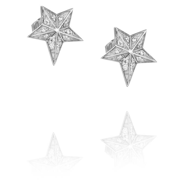 Catch A Falling Star & Stars Örhänge Vitguld i gruppen Örhängen / Diamantörhängen hos SCANDINAVIAN JEWELRY DESIGN (12-102-01406-0000)