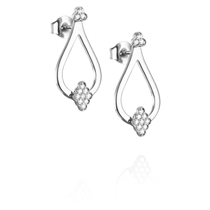 Little Dew Drops & Stars Örhänge Vitguld i gruppen Örhängen / Diamantörhängen hos SCANDINAVIAN JEWELRY DESIGN (12-102-01828-0000)