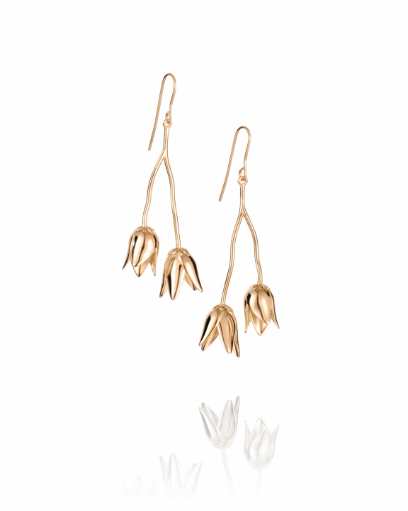 Helleborus Örhängen Guldpläterat Silver i gruppen Örhängen / Guldörhängen hos SCANDINAVIAN JEWELRY DESIGN (12-108-02348-0000)