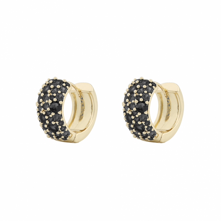 Copenhagen wide ring ear Gold/black-Onesize