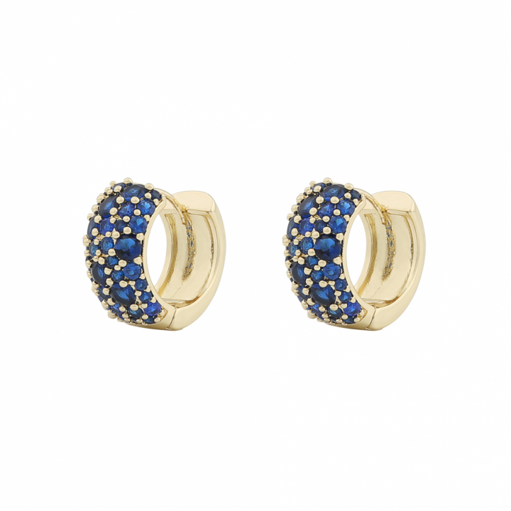 Copenhagen wide ring ear Gold/denim-Onesize