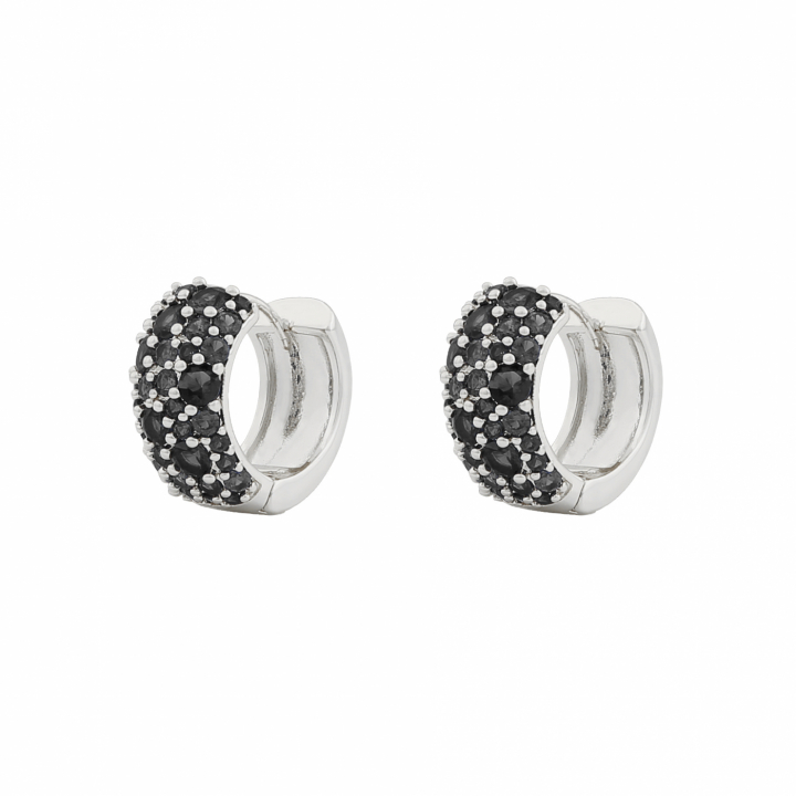 Product Image for SNÖ OF SWEDEN Copenhagen wide ring ear Silver/black-Onesize