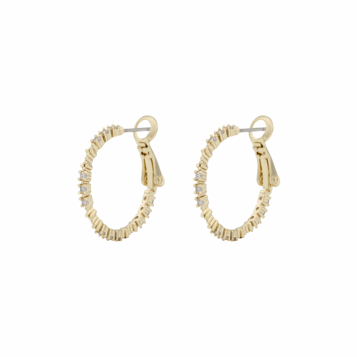 Copenhagen small ring ear Gold/clear-Onesize i gruppen Örhängen / Guldörhängen hos SCANDINAVIAN JEWELRY DESIGN (1269-7000-251-ONE)
