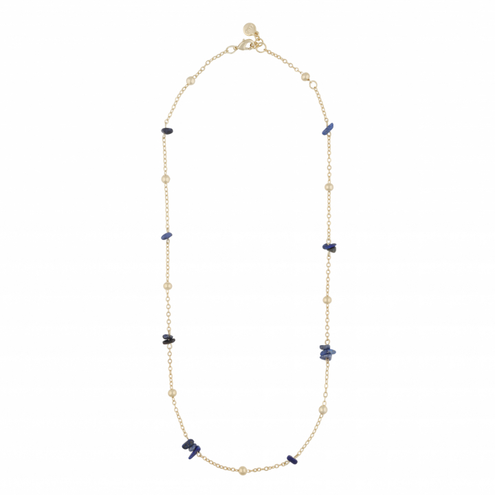 Capri chain neck gold blue 45 cm i gruppen Halsband / Guldhalsband hos SCANDINAVIAN JEWELRY DESIGN (1274-0145-185-45)