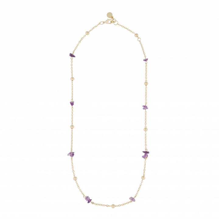 Capri chain neck gold purple 45 cm i gruppen Halsband / Guldhalsband hos SCANDINAVIAN JEWELRY DESIGN (1274-0145-356-45)