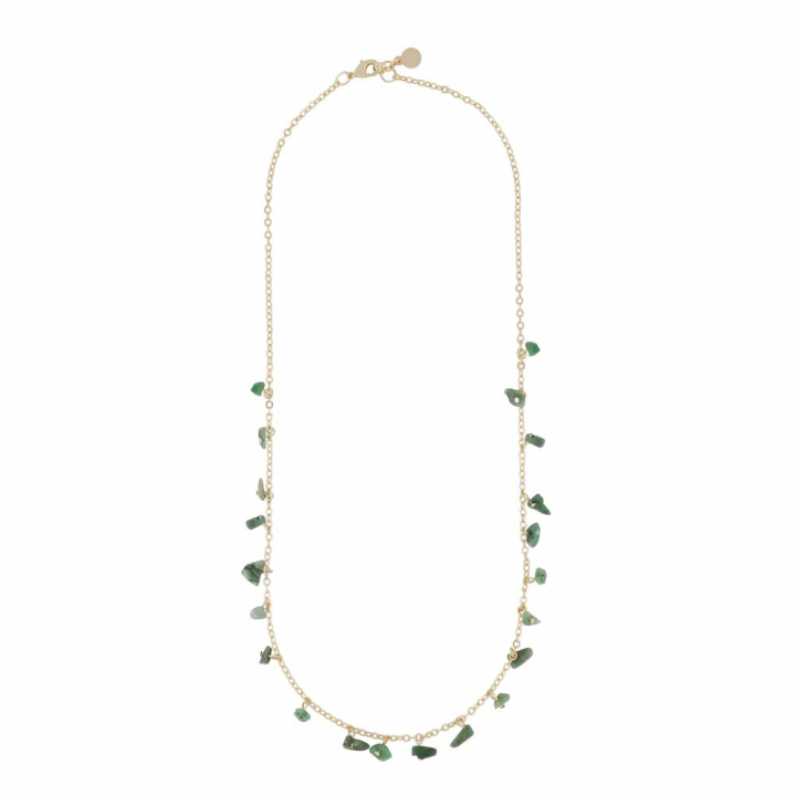 SNÖ OF SWEDEN Capri stone charm neck gold green 45 cm