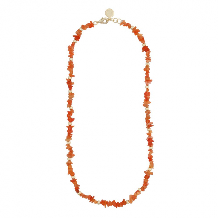 SNÖ OF SWEDEN Capri stone neck gold orange 42 cm