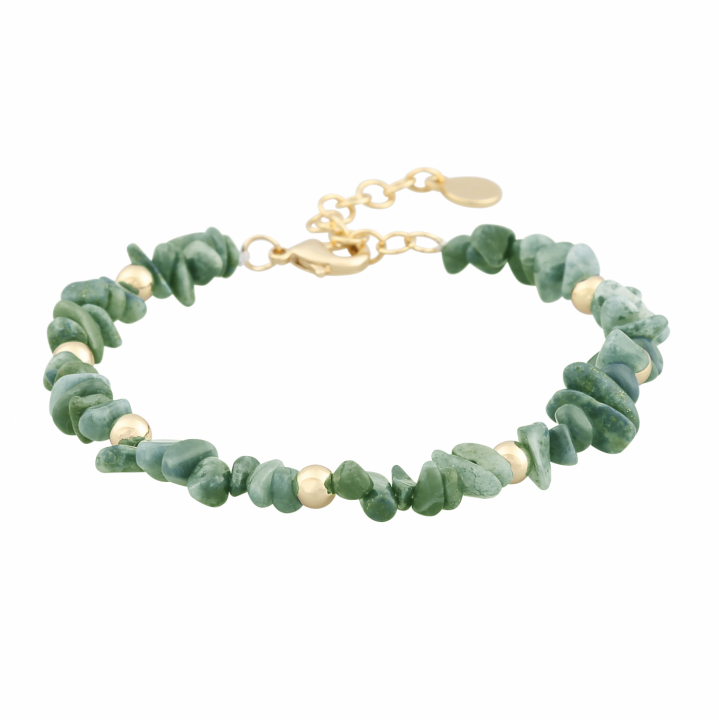 Capri stone brace gold green i gruppen Armband / Guldarmband hos SCANDINAVIAN JEWELRY DESIGN (1274-3100-397-ONE)