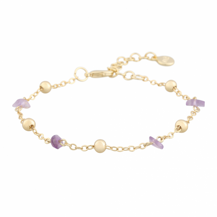 SNÖ OF SWEDEN Capri stone chain brace gold purple