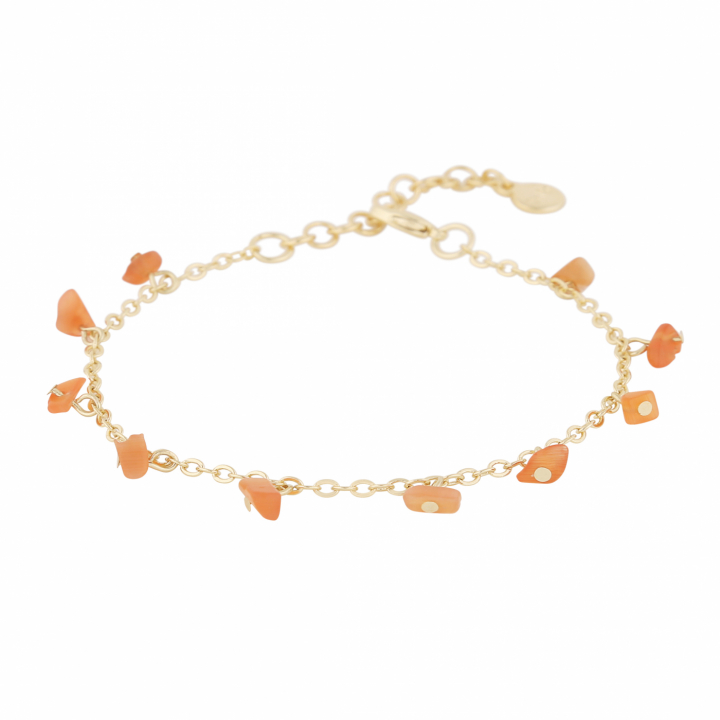 Capri stone charm brace gold orange i gruppen Armband / Guldarmband hos SCANDINAVIAN JEWELRY DESIGN (1274-3300-381-ONE)