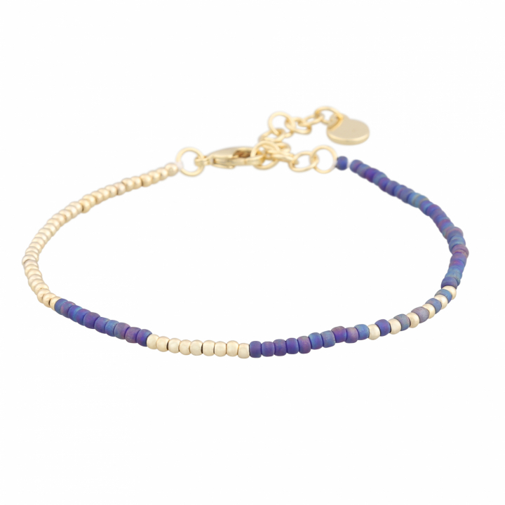 Capri small brace gold blue i gruppen Armband / Guldarmband hos SCANDINAVIAN JEWELRY DESIGN (1274-3500-185-ONE)