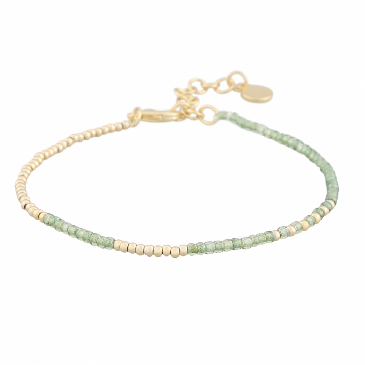 Capri small brace gold green i gruppen Armband / Guldarmband hos SCANDINAVIAN JEWELRY DESIGN (1274-3500-397-ONE)