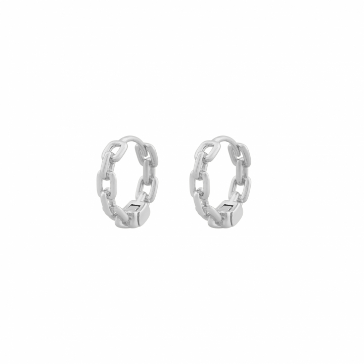 Dublin small chain ring ear plain silver