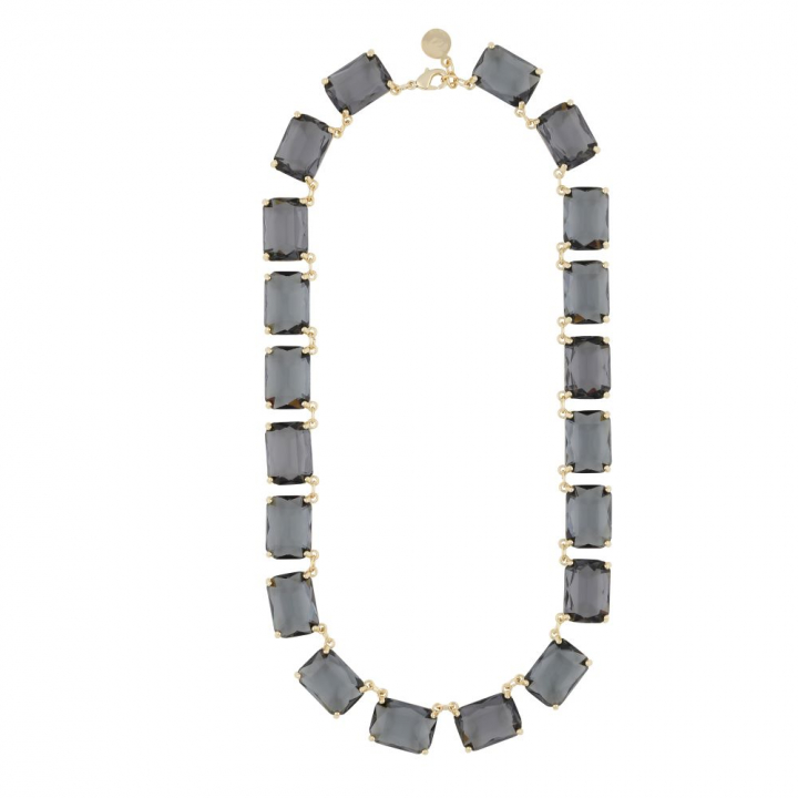 Swift big neck gold grey 42 cm i gruppen Halsband / Guldhalsband hos SCANDINAVIAN JEWELRY DESIGN (1280-0242-369-42)