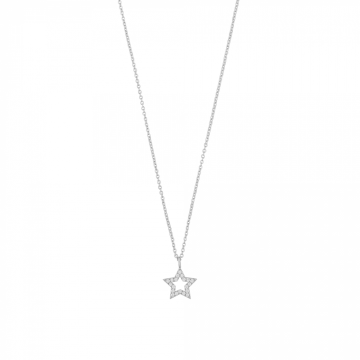 Wish pendant neck 42 Silver/clear-42cm i gruppen Halsband / Silverhalsband hos SCANDINAVIAN JEWELRY DESIGN (1282-0142-012-42)