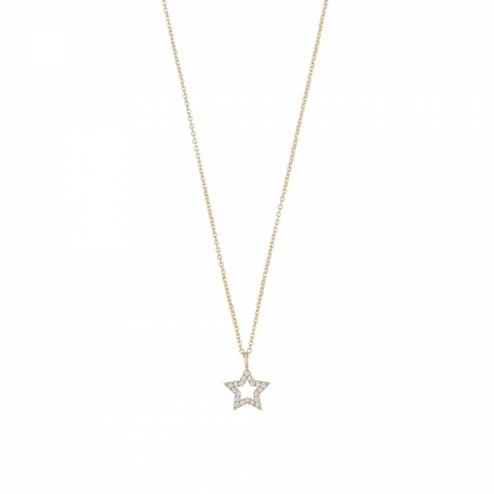 Wish pendant neck 42 Gold/clear-42cm i gruppen Halsband / Guldhalsband hos SCANDINAVIAN JEWELRY DESIGN (1282-0142-251-42)