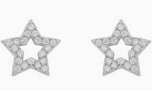 Wish small star ear Silver/clear-Onesize