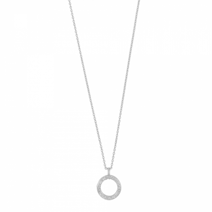 Oz round pendant neck 45 plain Silver-45 cm