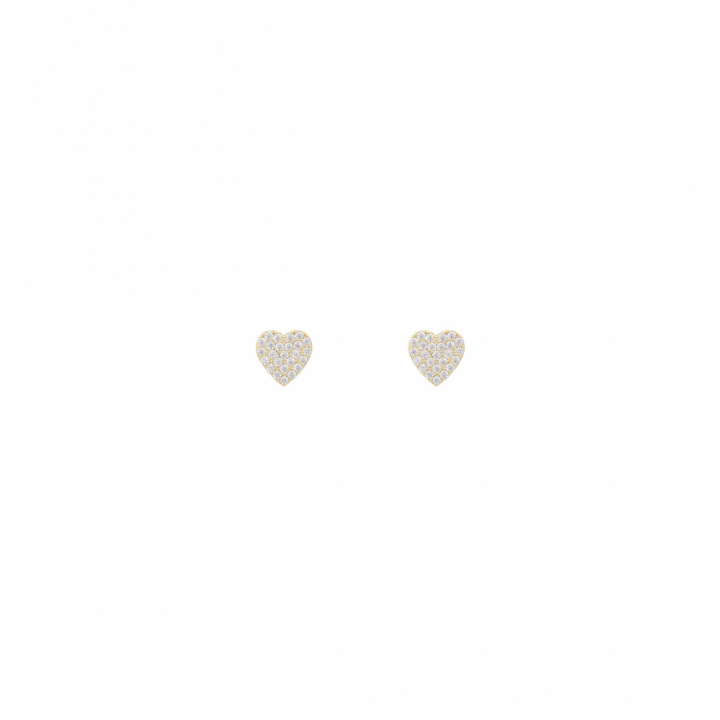 North mini heart ear Gold/clear-Onesize i gruppen Örhängen / Guldörhängen hos SCANDINAVIAN JEWELRY DESIGN (1289-7500-251-ONE)