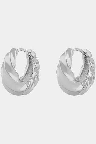 SNÖ OF SWEDEN Lydia big twist ring Örhänge Silver