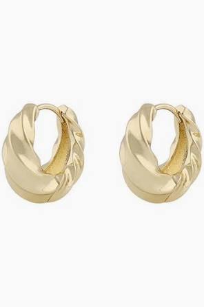 SNÖ OF SWEDEN Lydia big twist ring Örhänge Guld