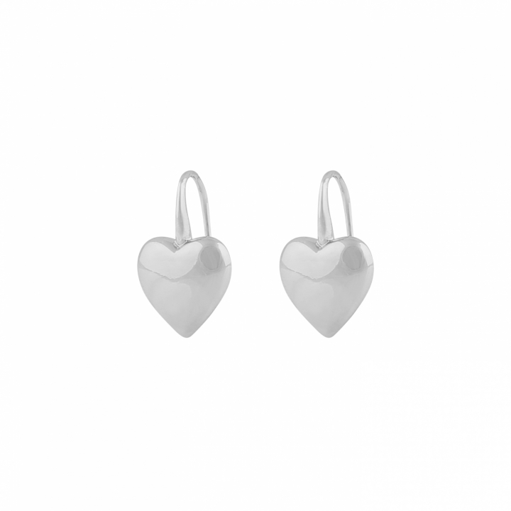 Brooklyn heart short ear Silver i gruppen Örhängen / Silverörhängen hos SCANDINAVIAN JEWELRY DESIGN (1295-7100-256)