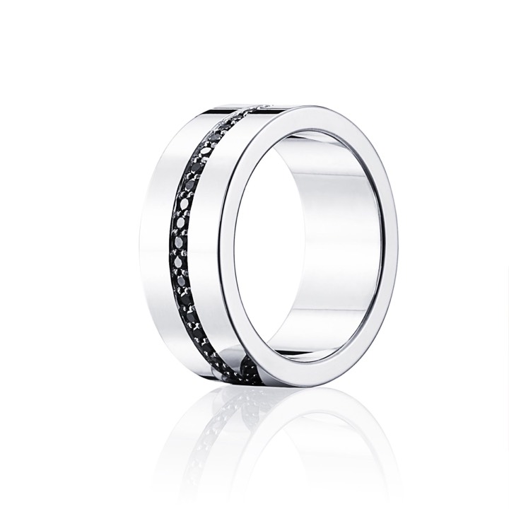 Efva Attling Wide & Black Stars Ring Silver 15.00 mm