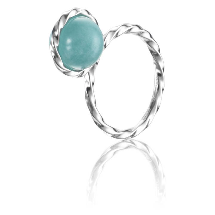 Twisted Orbit – Amazonite Ring Silver 18.50 mm