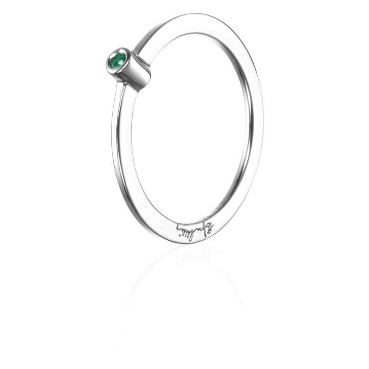 Micro Blink - Green Emerald Ring Silver i gruppen Ringar / Silverringar hos SCANDINAVIAN JEWELRY DESIGN (13-100-01899)
