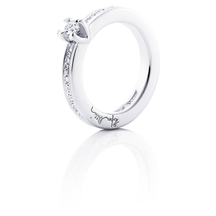 Heart To Heart 0.19 ct diamant Ring Vitguld i gruppen Ringar / Diamantringar hos SCANDINAVIAN JEWELRY DESIGN (13-102-00585)