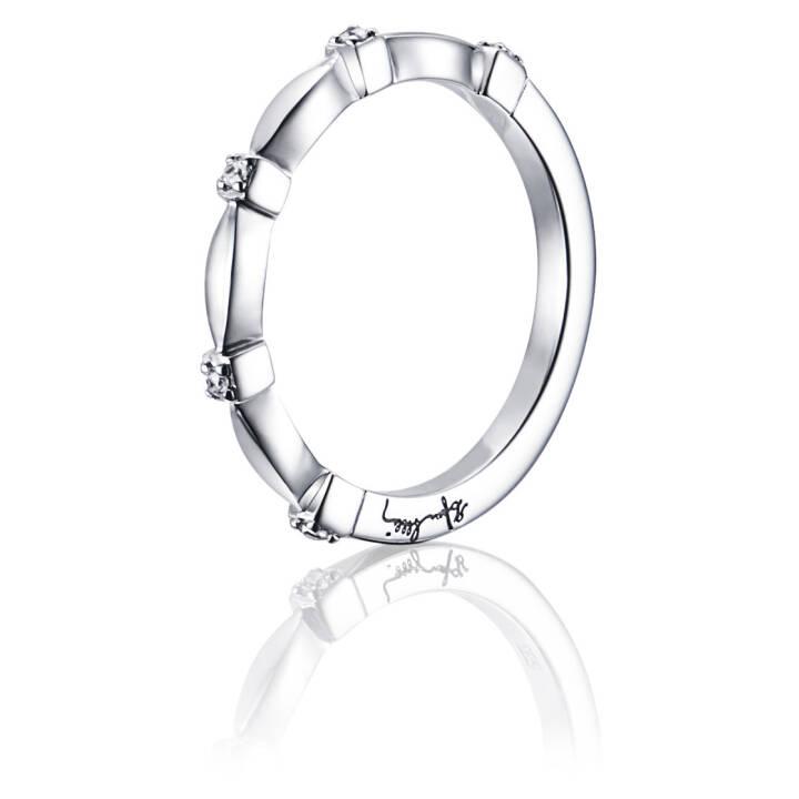 Forget Me Not Thin Ring Vitguld