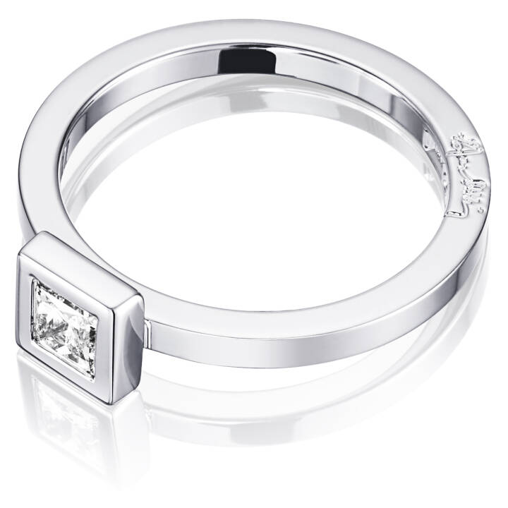 Princess Wedding Thin 030 ct Ring Vitguld 17.50 mm